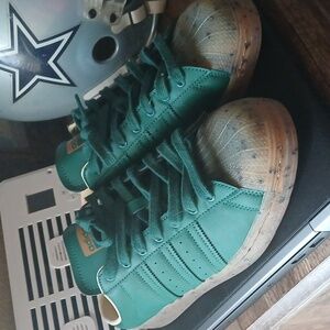 Adidas Forest Green Sneakers with Speckled Sole